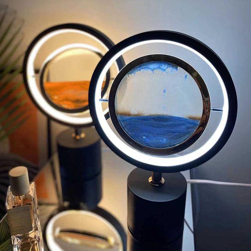 Lámpara Mesa Arte Móvil Colores Reloj Hogar Oficina Rondon-9