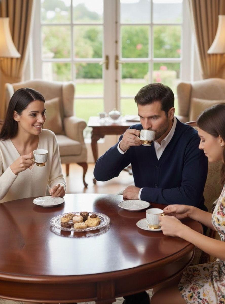 Juego Vajilla Tazas Platillos Diseño Artístico Mesa Jhn-4