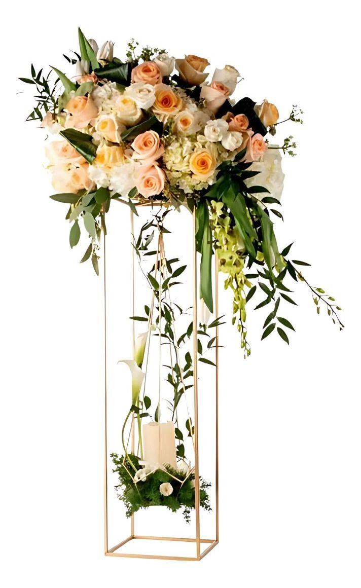 Portavelas Decorativo Candelabro Pentágono Geométrico Jhn-1
