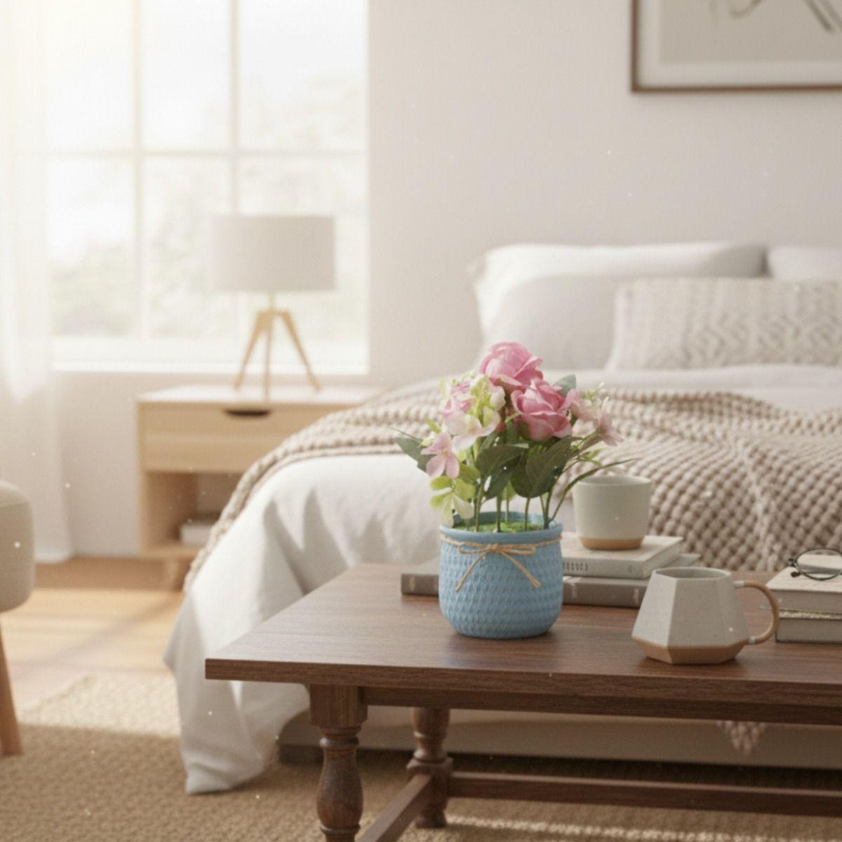 Set 2 Planta Decorativa Artificial Rosas Elegancia Hogar Jhn-7