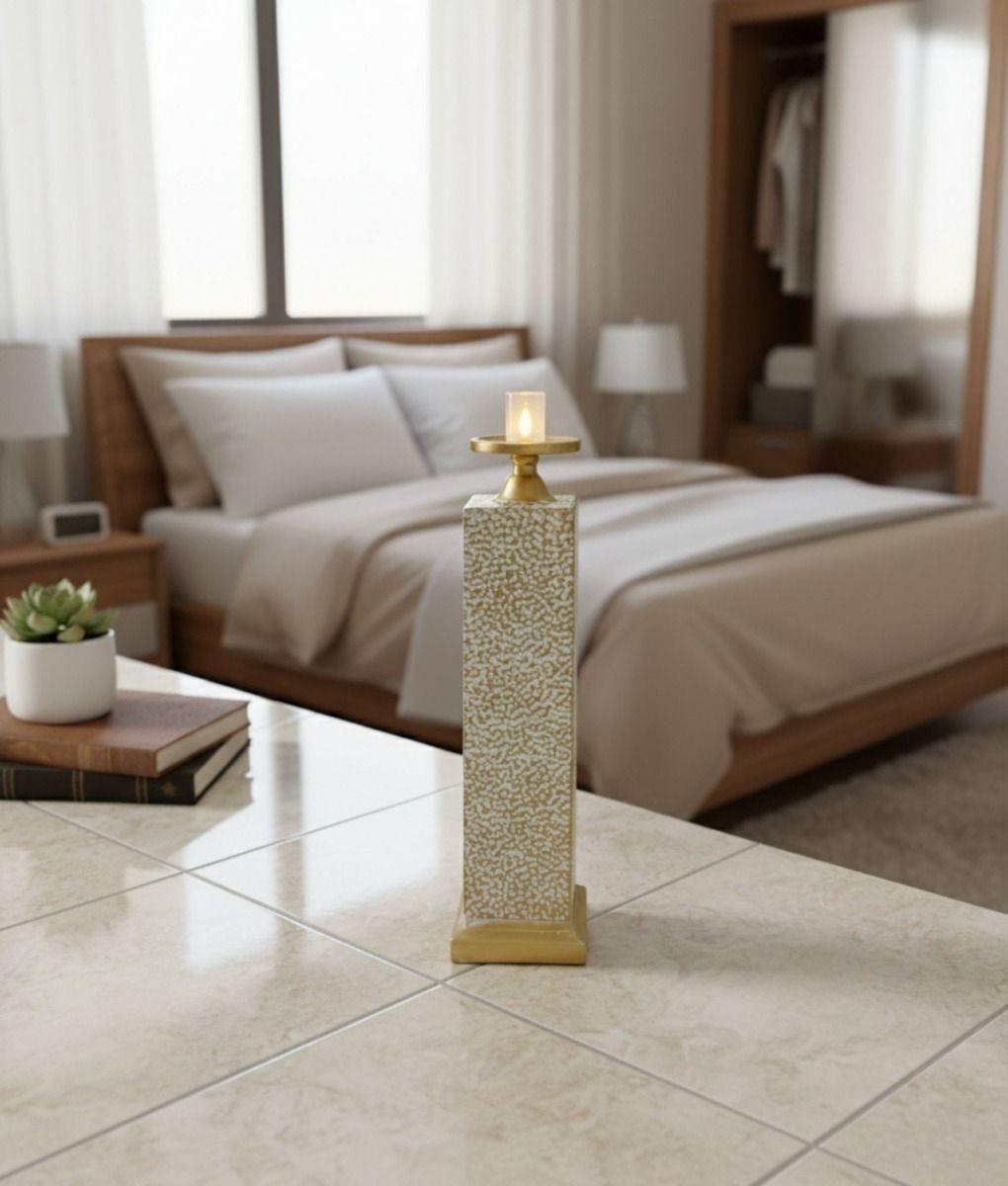 Portavelas Elegante Decorativo Diseño Texturizado Adorno Jhn-7