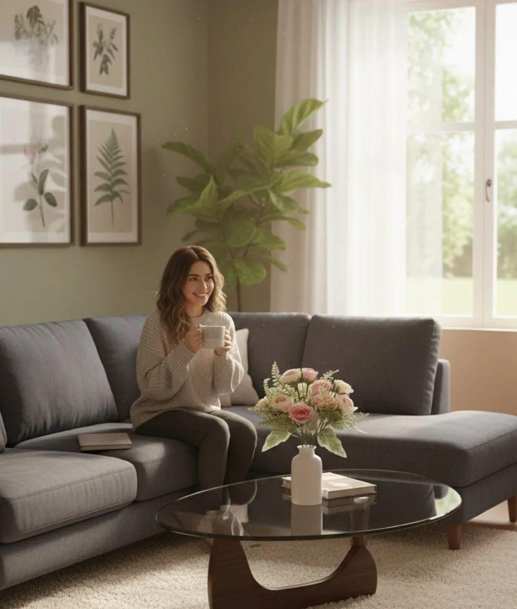 Set 4 Ramo Flores Artificiales Adorno Belleza Floral Jhn-4