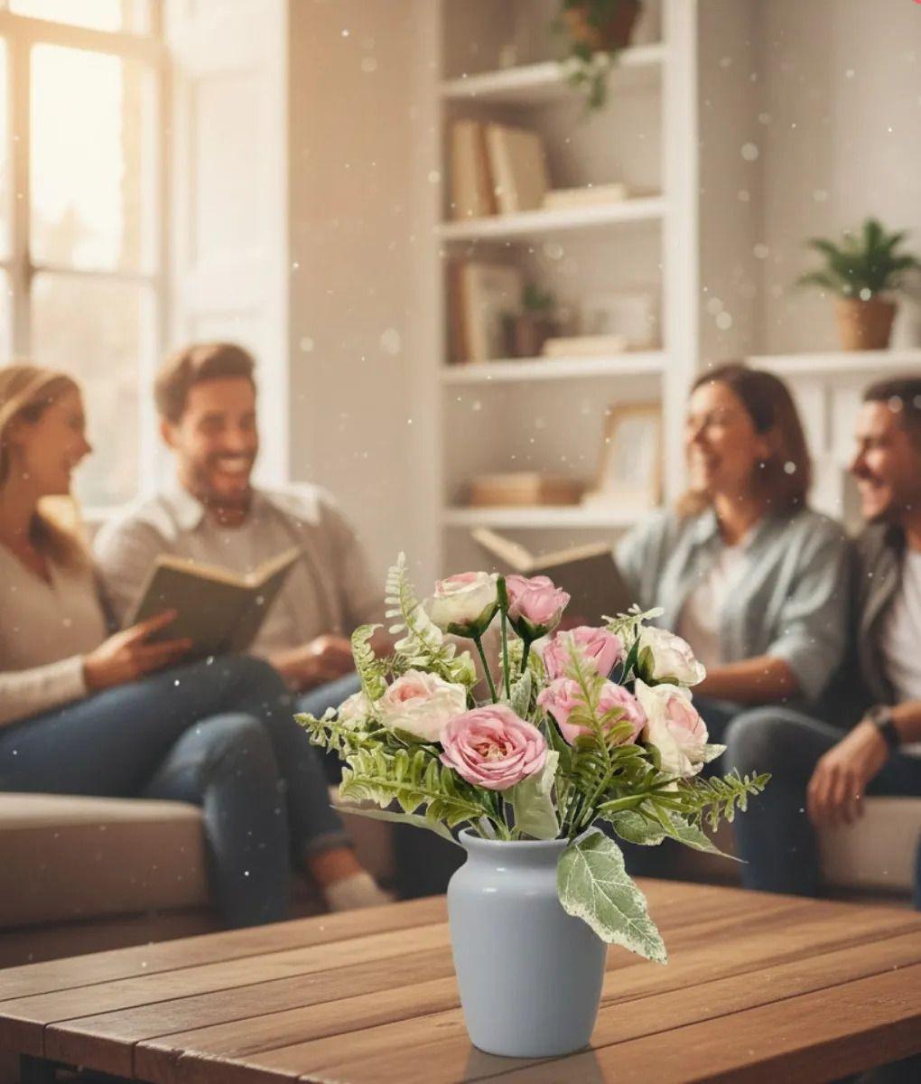 Set 4 Ramo Flores Artificiales Adorno Belleza Floral Jhn-6