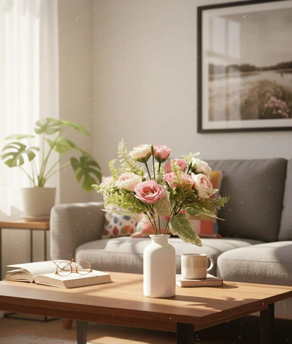 Set 4 Ramo Flores Artificiales Adorno Belleza Floral Jhn-8