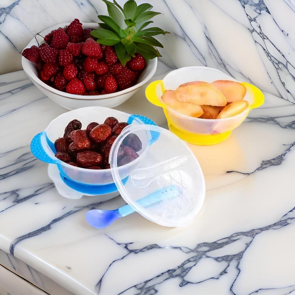 Set 6 Platos Tazon + Cuchara Temperatura Comida Bebes Lau-9