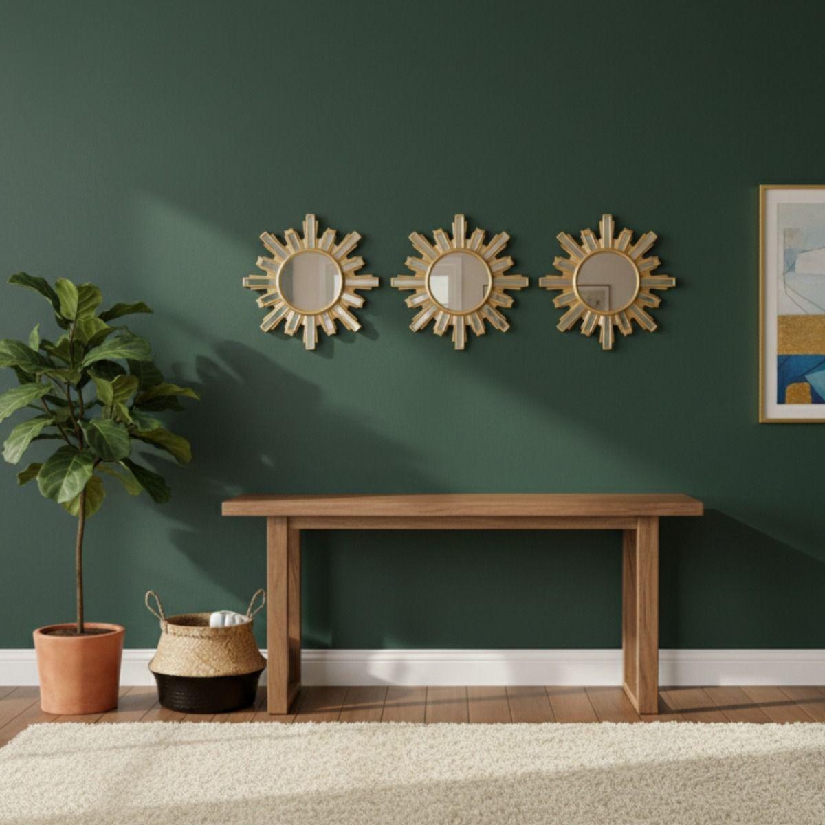 Set 3 Espejo Pared Decorativo Diseño Sol Radiante Jhn-6