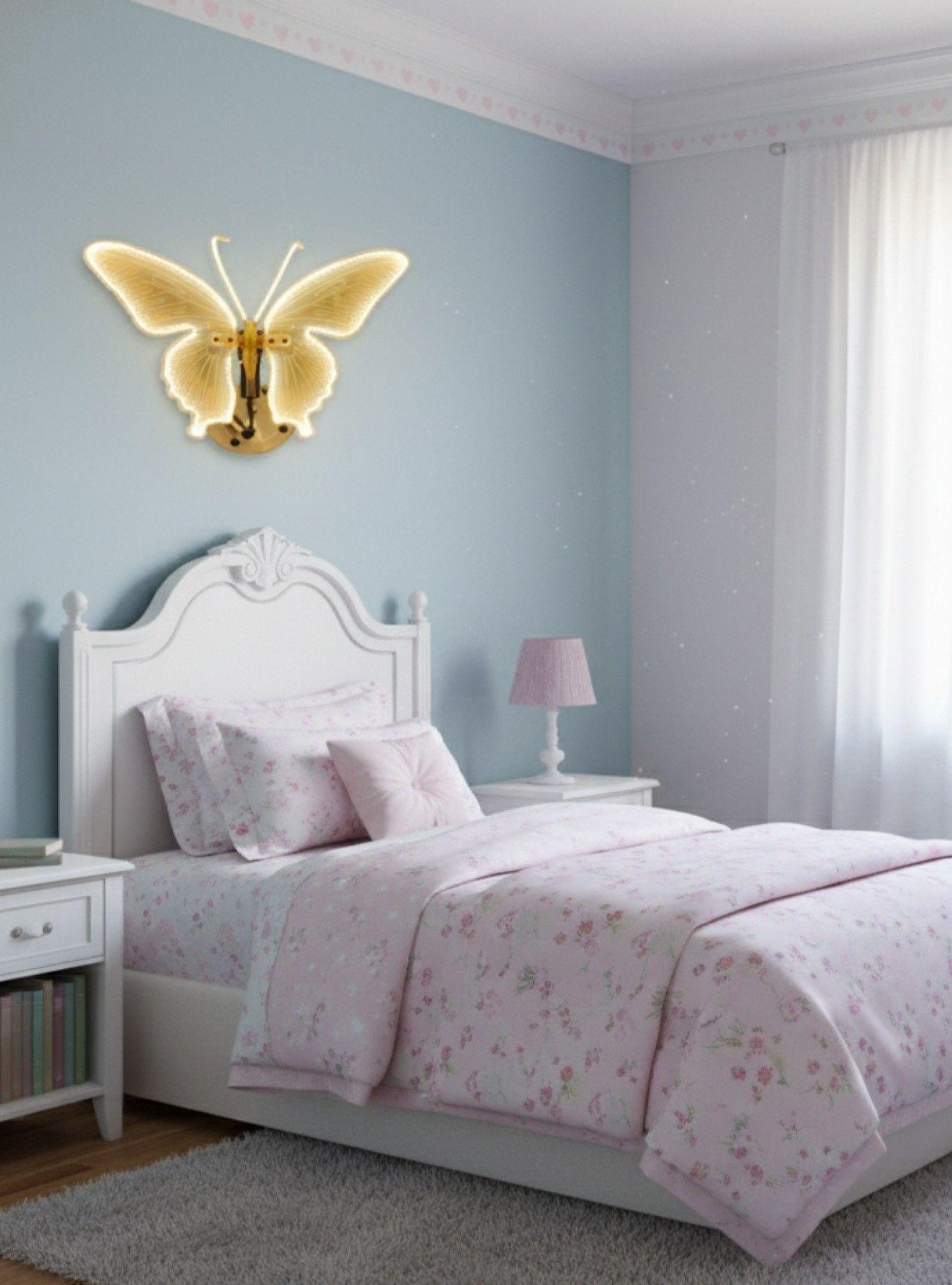 Aplique Pared Decorativo Mariposa Movimiento Lámpara Jhn-5