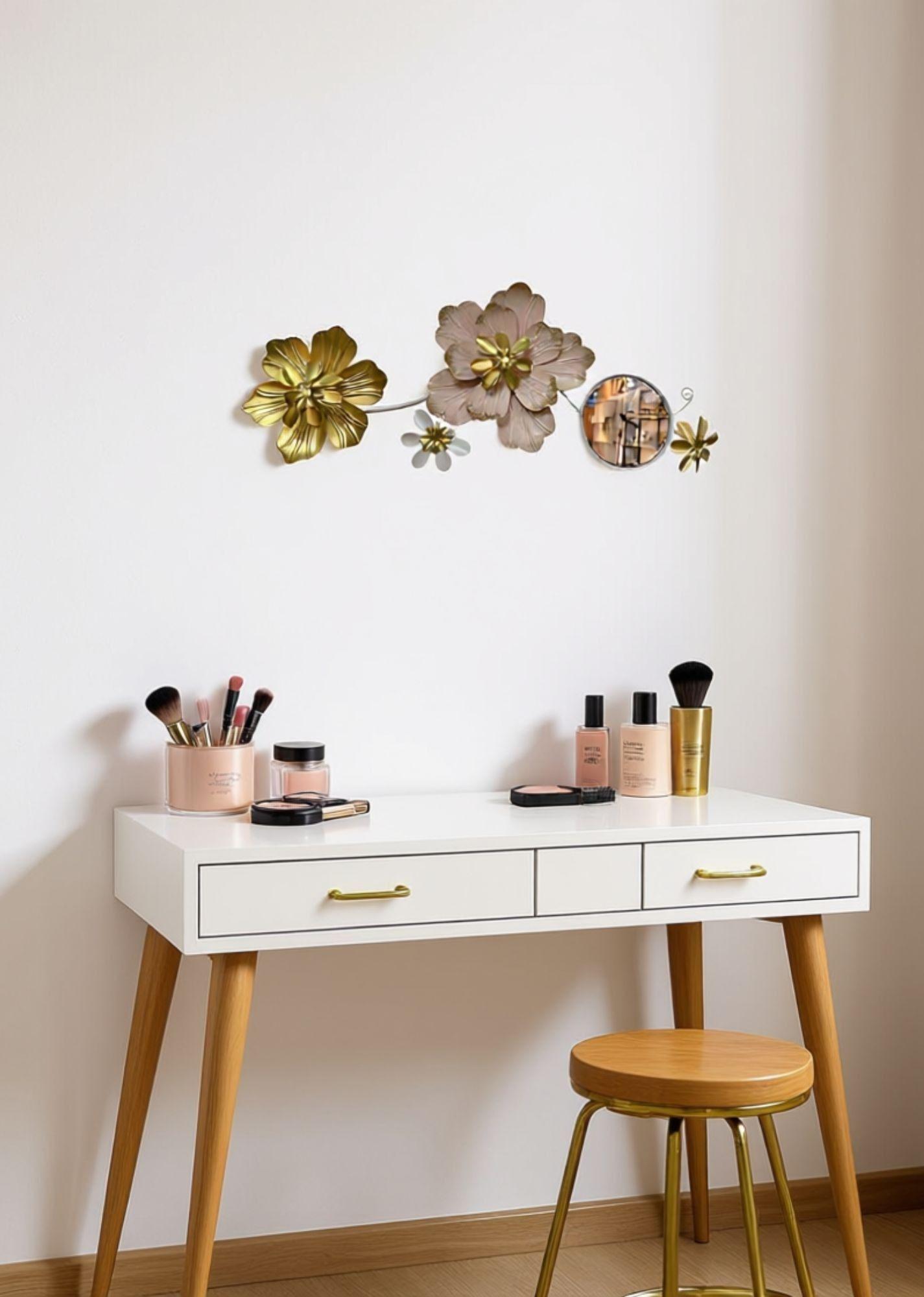 Espejo Decorativo Pared Adorno Versátil Flores Hogar Jhn-5