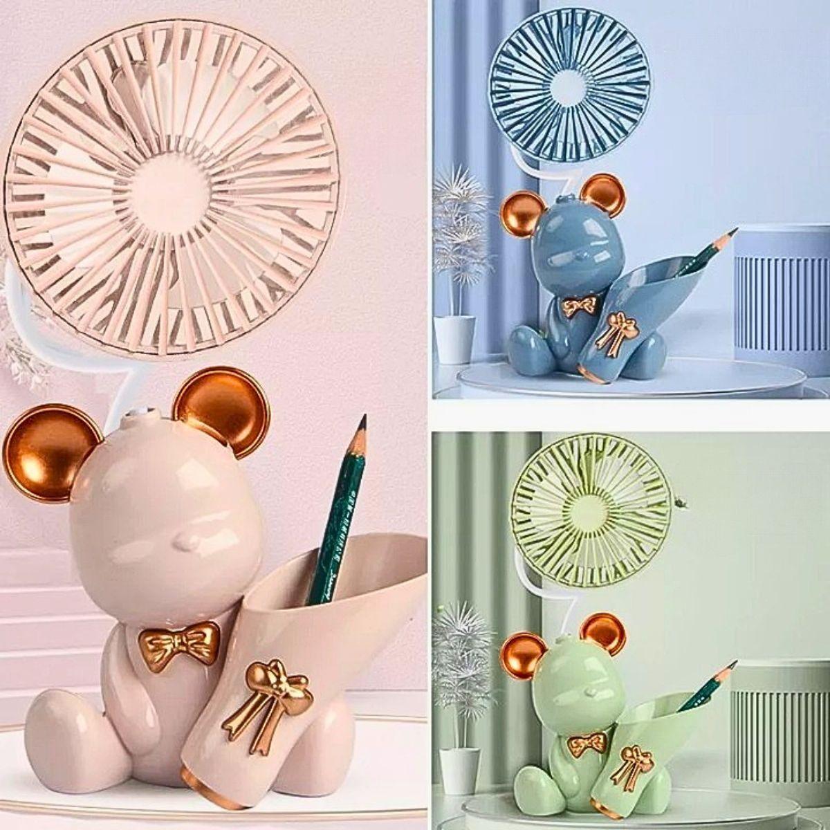 Ventilador Mini Portatil Mesa Sacapuntas Portalápices Lau-1