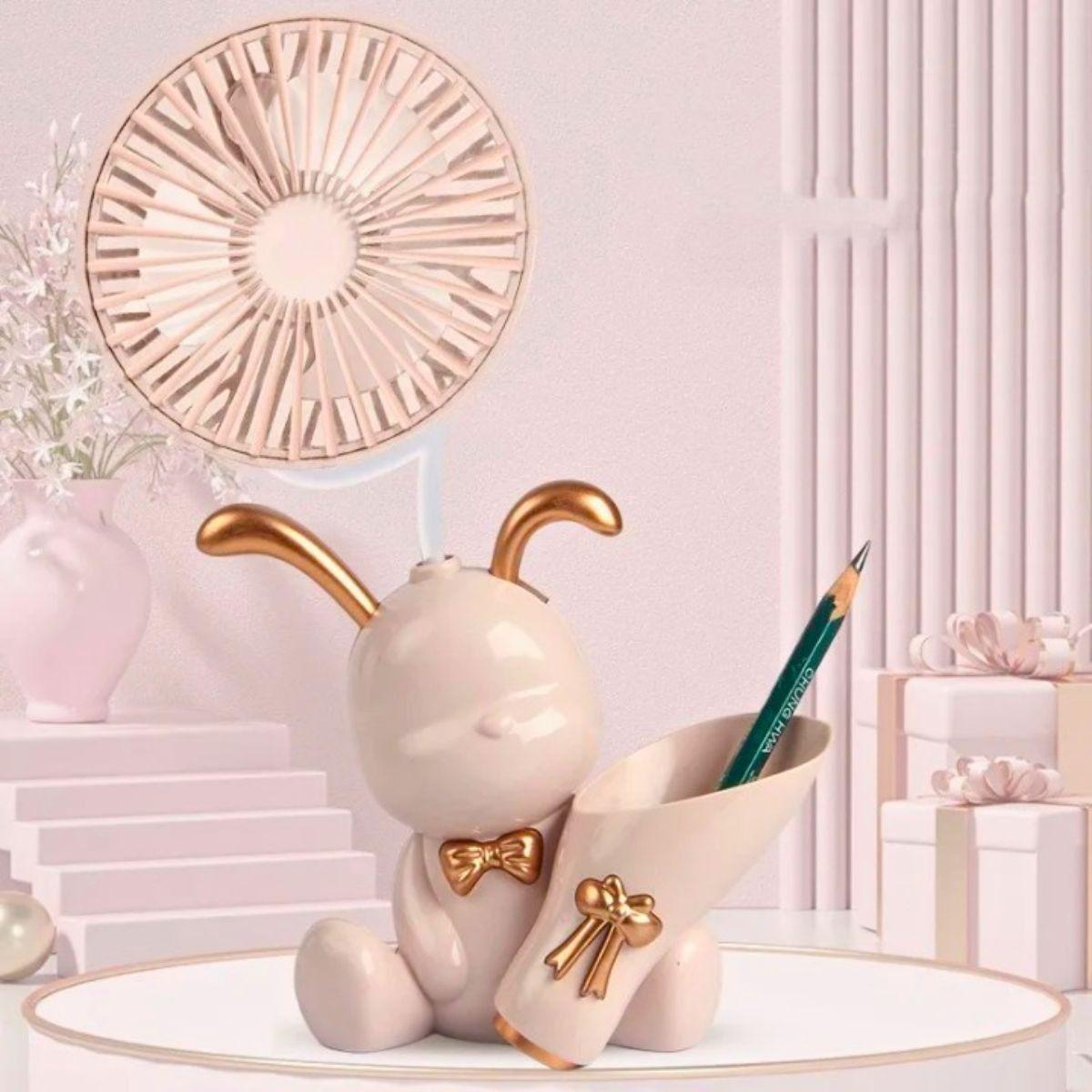 Ventilador Mini Portatil Mesa Sacapuntas Portalápices Lau-2