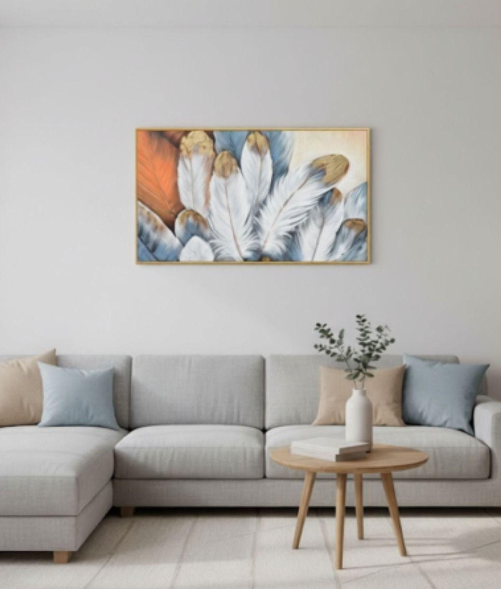 Cuadro Decorativo Plumas Abstractas Adorno Pared Jhn-5