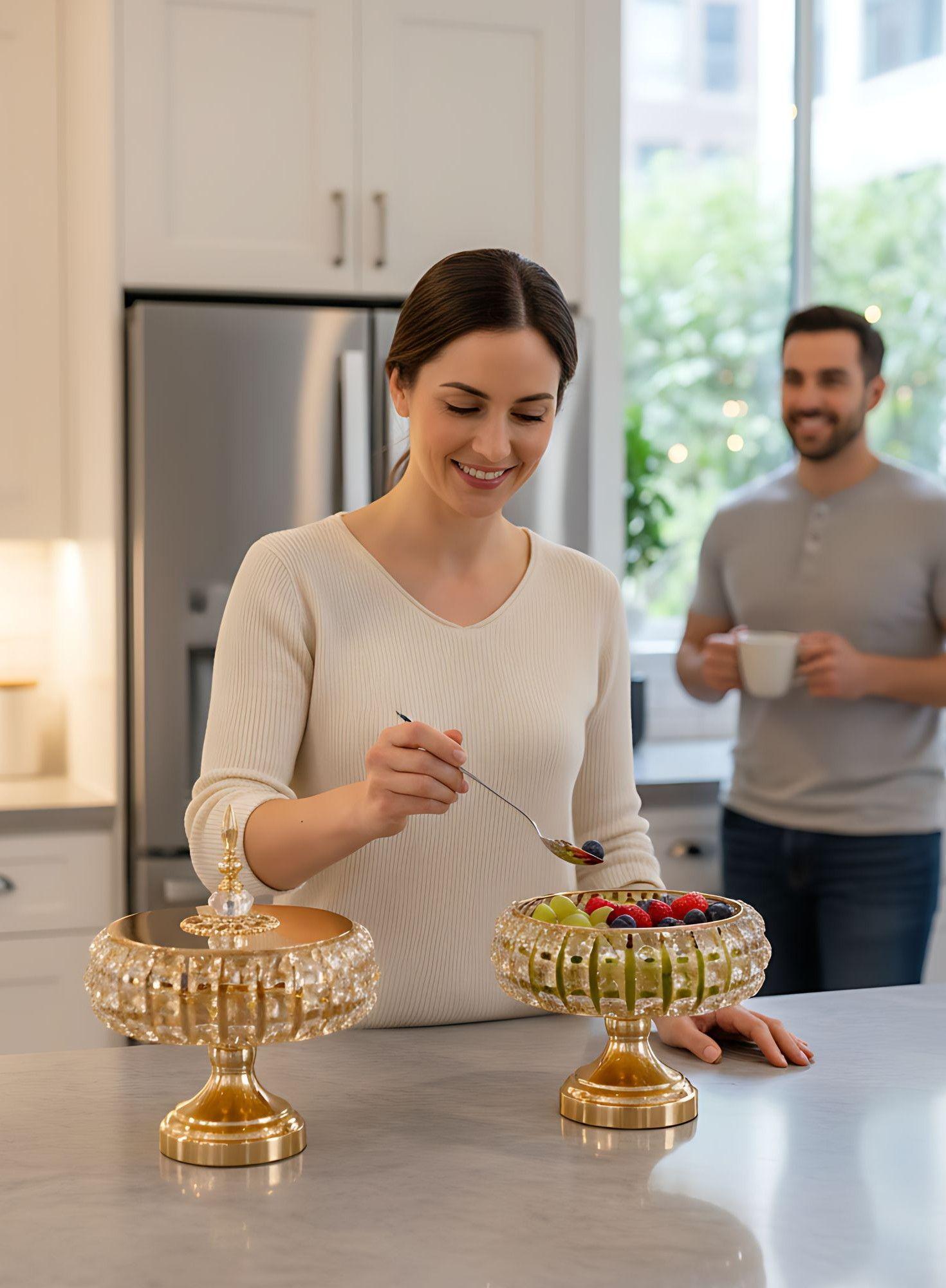 Set 2 Frascos Almacenamiento Decorativo Multifuncional Jhn-3