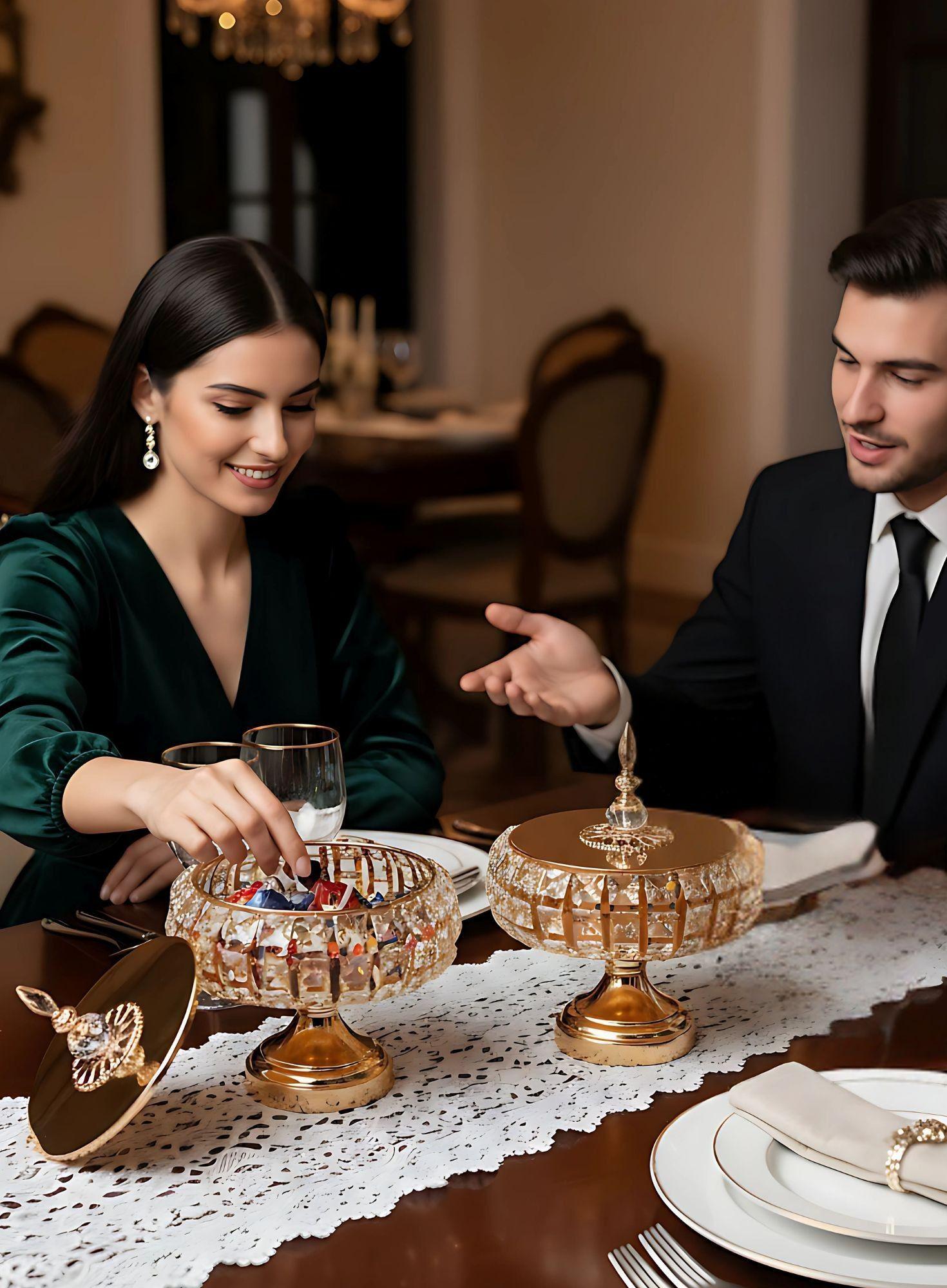 Set 2 Frascos Almacenamiento Decorativo Multifuncional Jhn-7