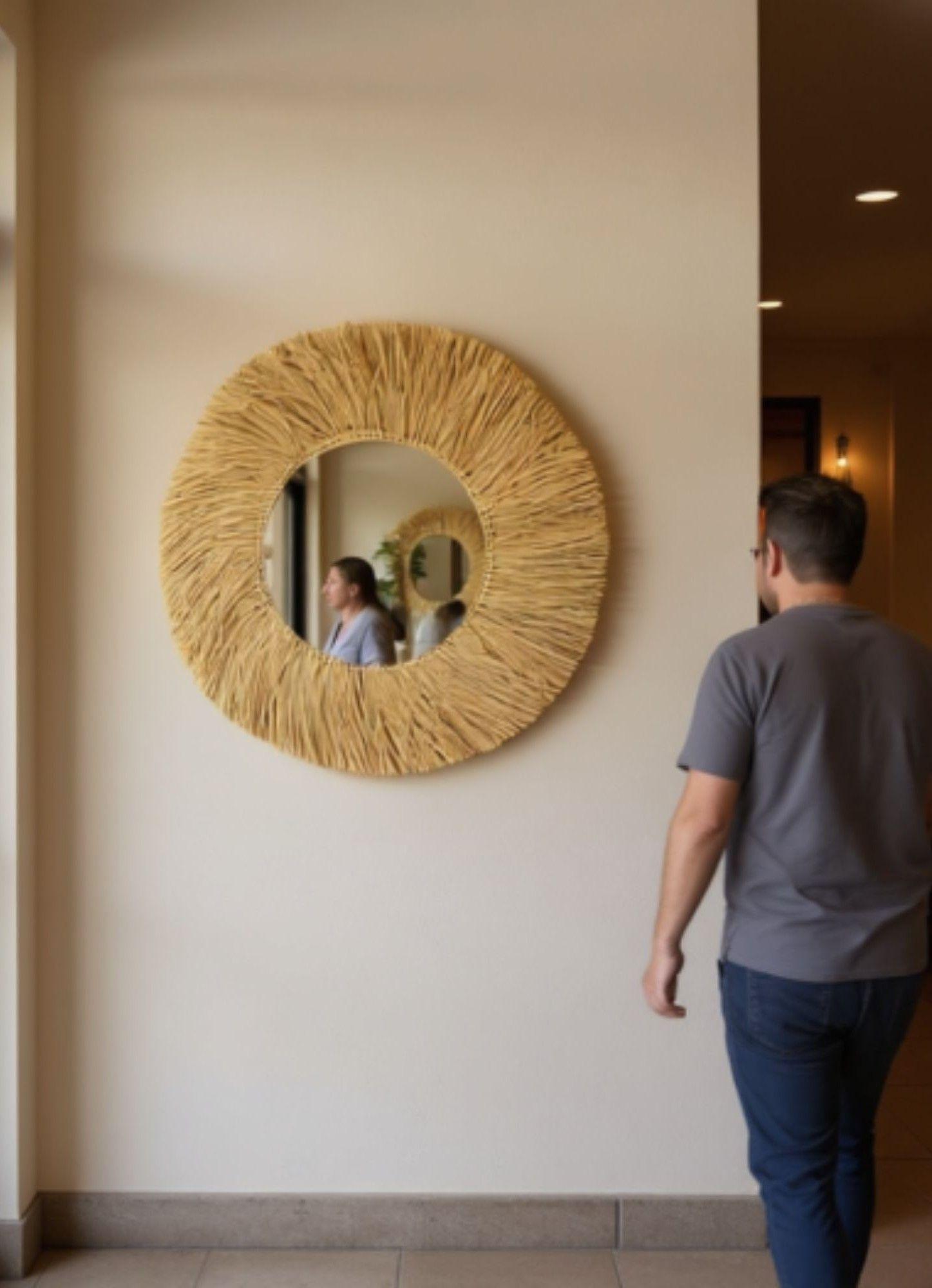 Espejo Pared Decorativo Naturalista Moderno Adorno Hogar Jhn-3