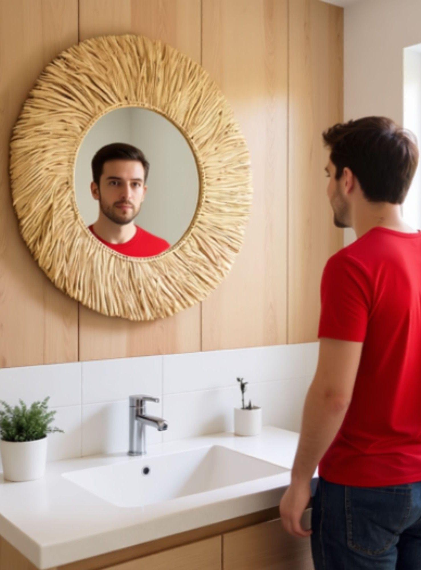 Espejo Pared Decorativo Naturalista Moderno Adorno Hogar Jhn-4