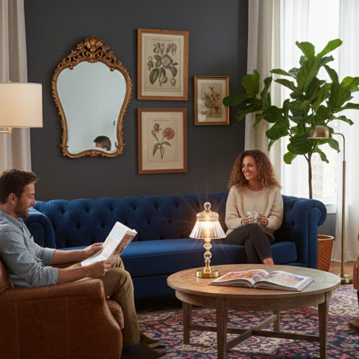 Lámpara Mesa Decorativa Diseño Clásico Funcional Moderna Jhn-6