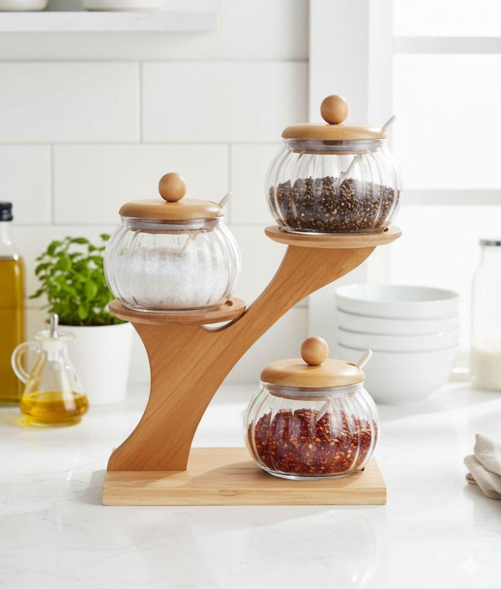 Juego Frasco Contenedor Escalonado Organizador Soporte Jhn-9