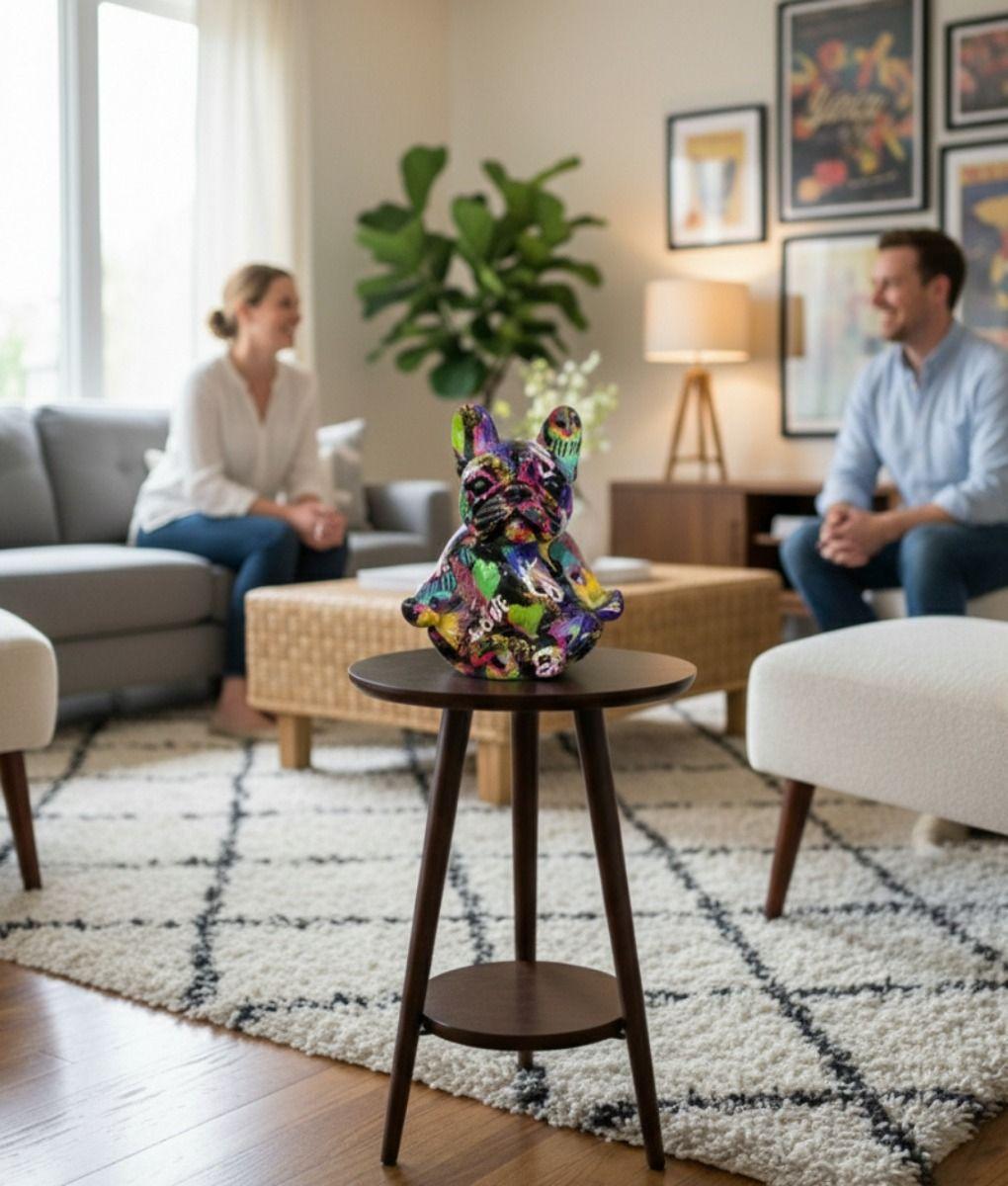 Estatua Bulldog Zen Graffiti Urbano Adorno Estilo Pop Jhn-3