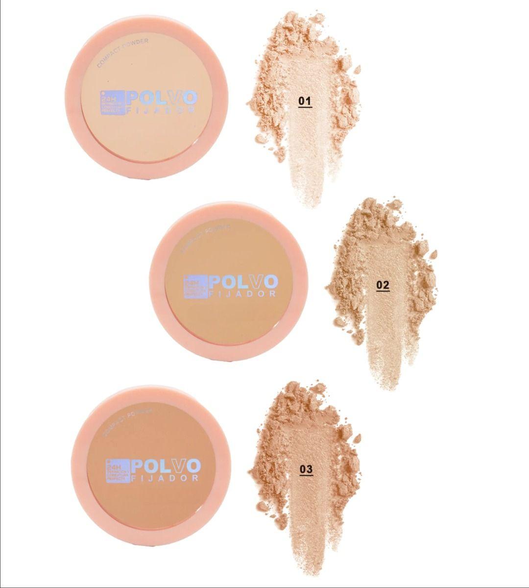 Set 3 Polvo Fijador Compacto Suavizar Líneas Expresión Jhn-1