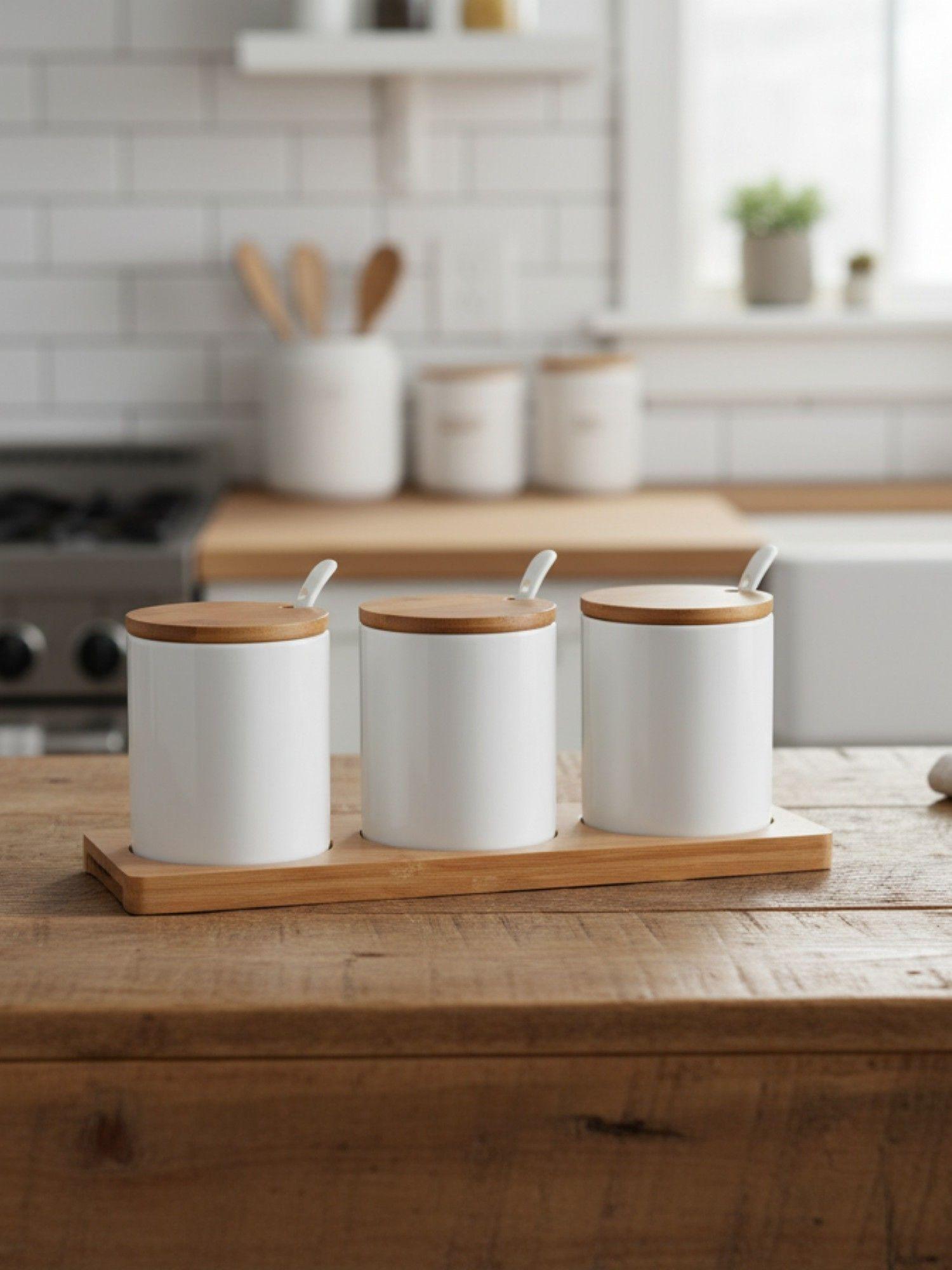 Set 3 Frascos Almacenamiento Minimalista Funcional Jhn-3