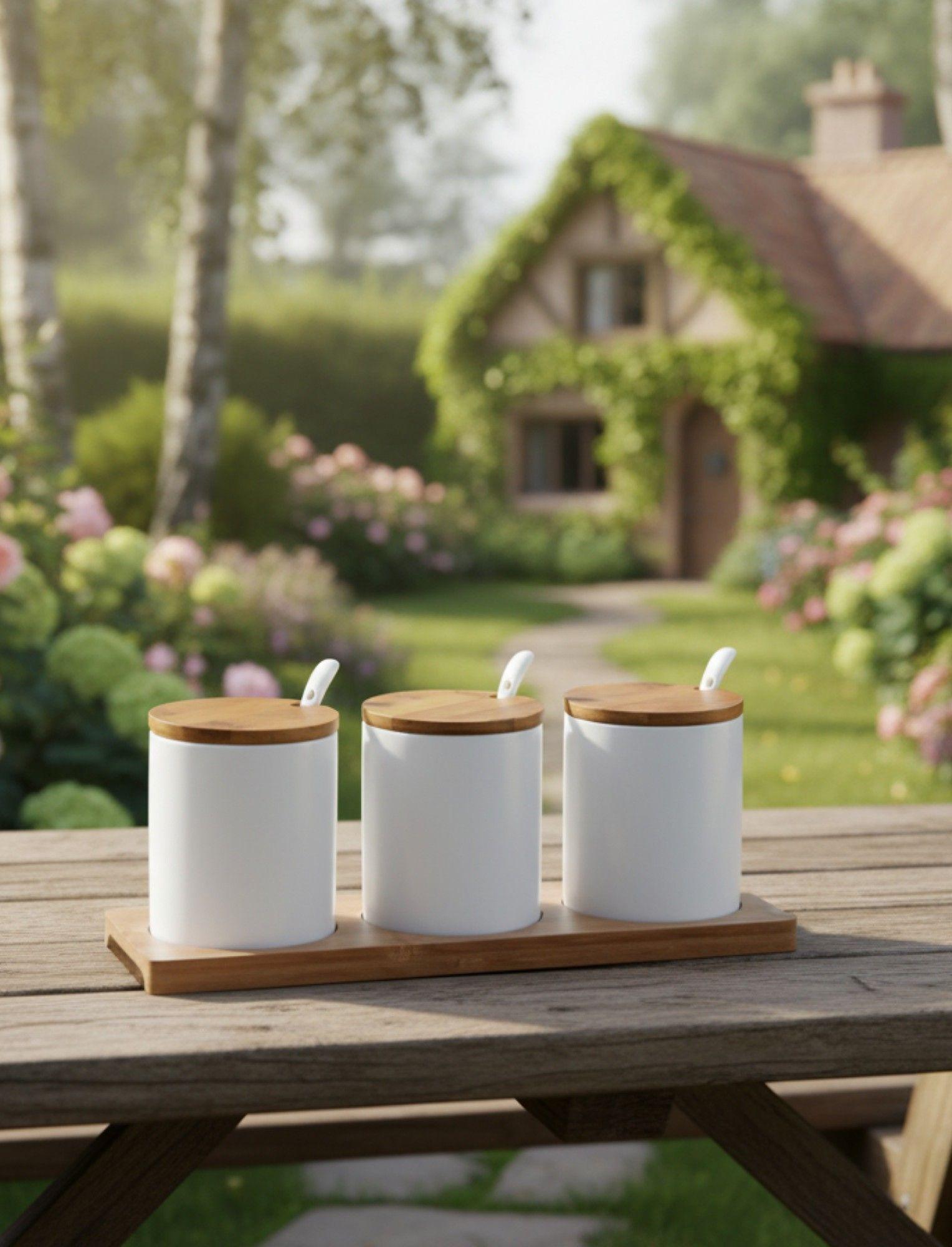 Set 3 Frascos Almacenamiento Minimalista Funcional Jhn-7