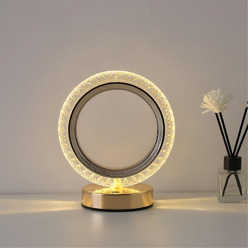 Lampara Cristal Circular Mesa Oficina Dormitorio Baño Lau-2