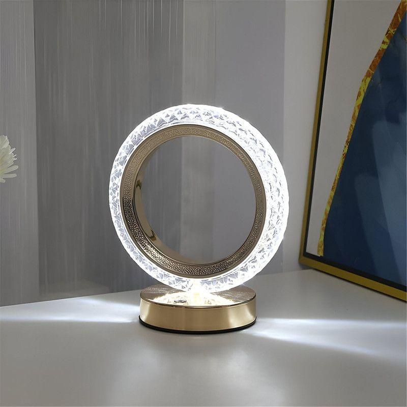 Lampara Cristal Circular Mesa Oficina Dormitorio Baño Lau-3