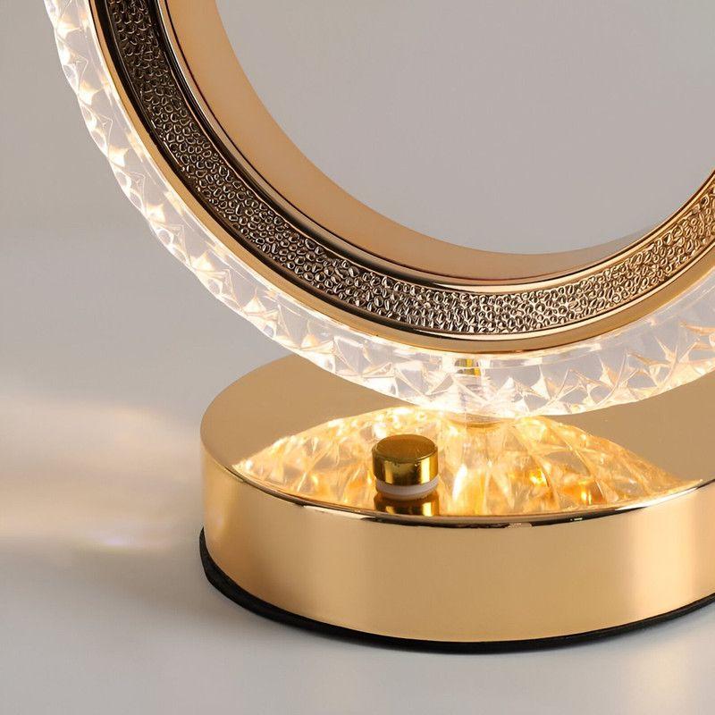 Lampara Cristal Circular Mesa Oficina Dormitorio Baño Lau-4