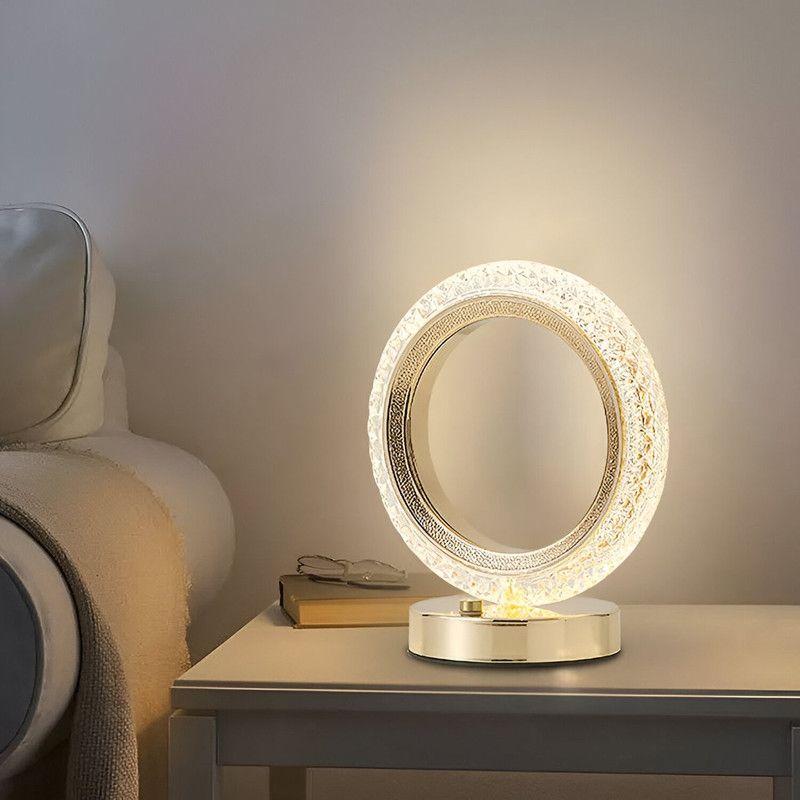 Lampara Cristal Circular Mesa Oficina Dormitorio Baño Lau-7