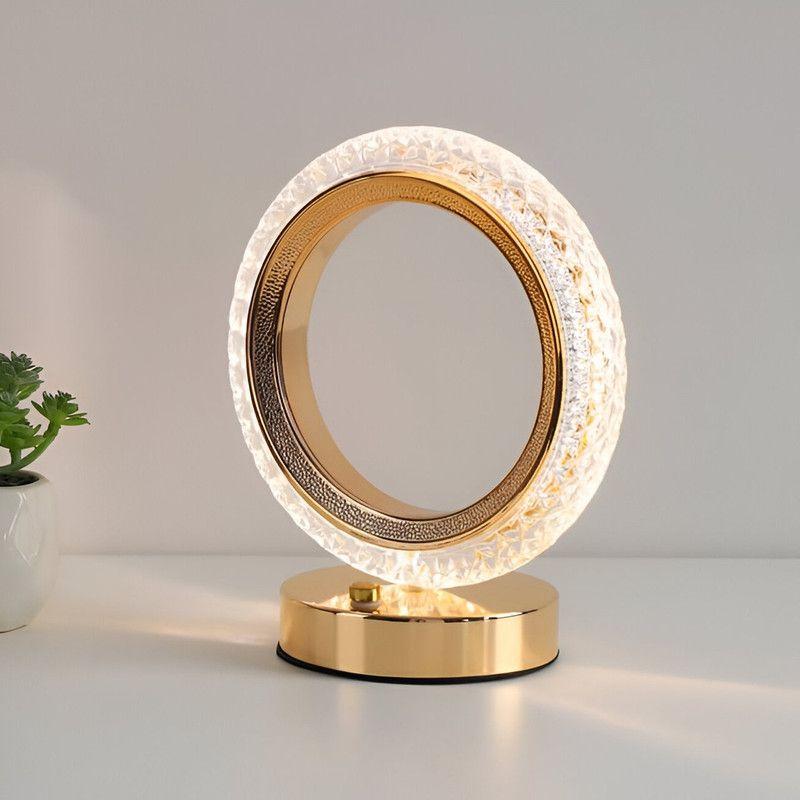 Lampara Cristal Circular Mesa Oficina Dormitorio Baño Lau-8