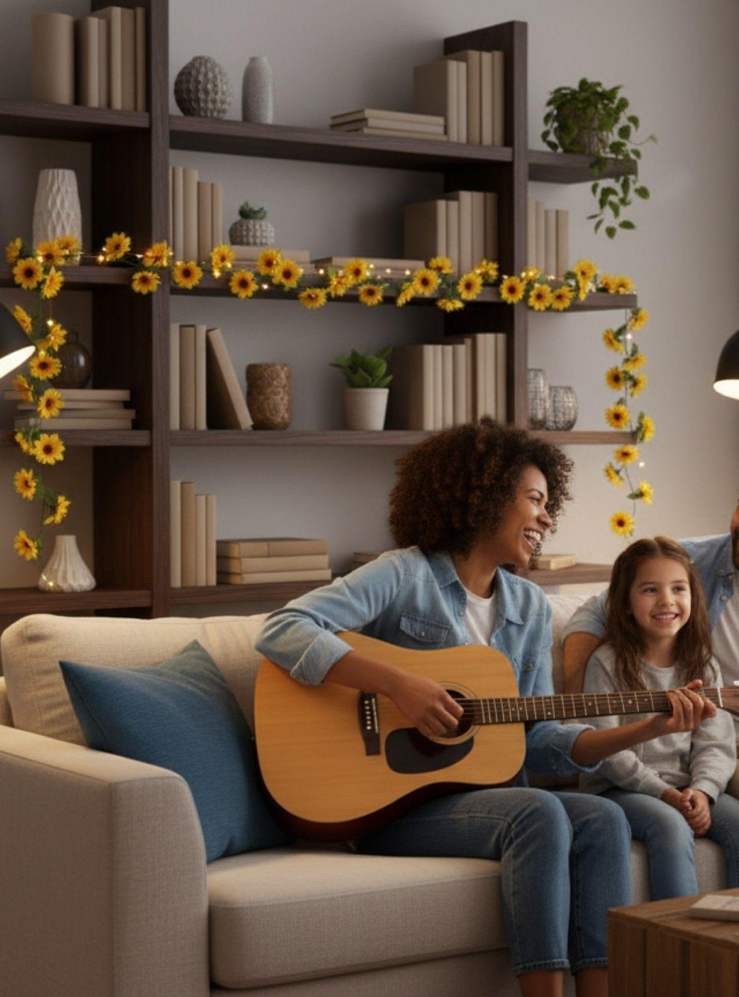 Set 3 Flores Artificiales Guirnalda Girasoles Enredadera Jhn-6