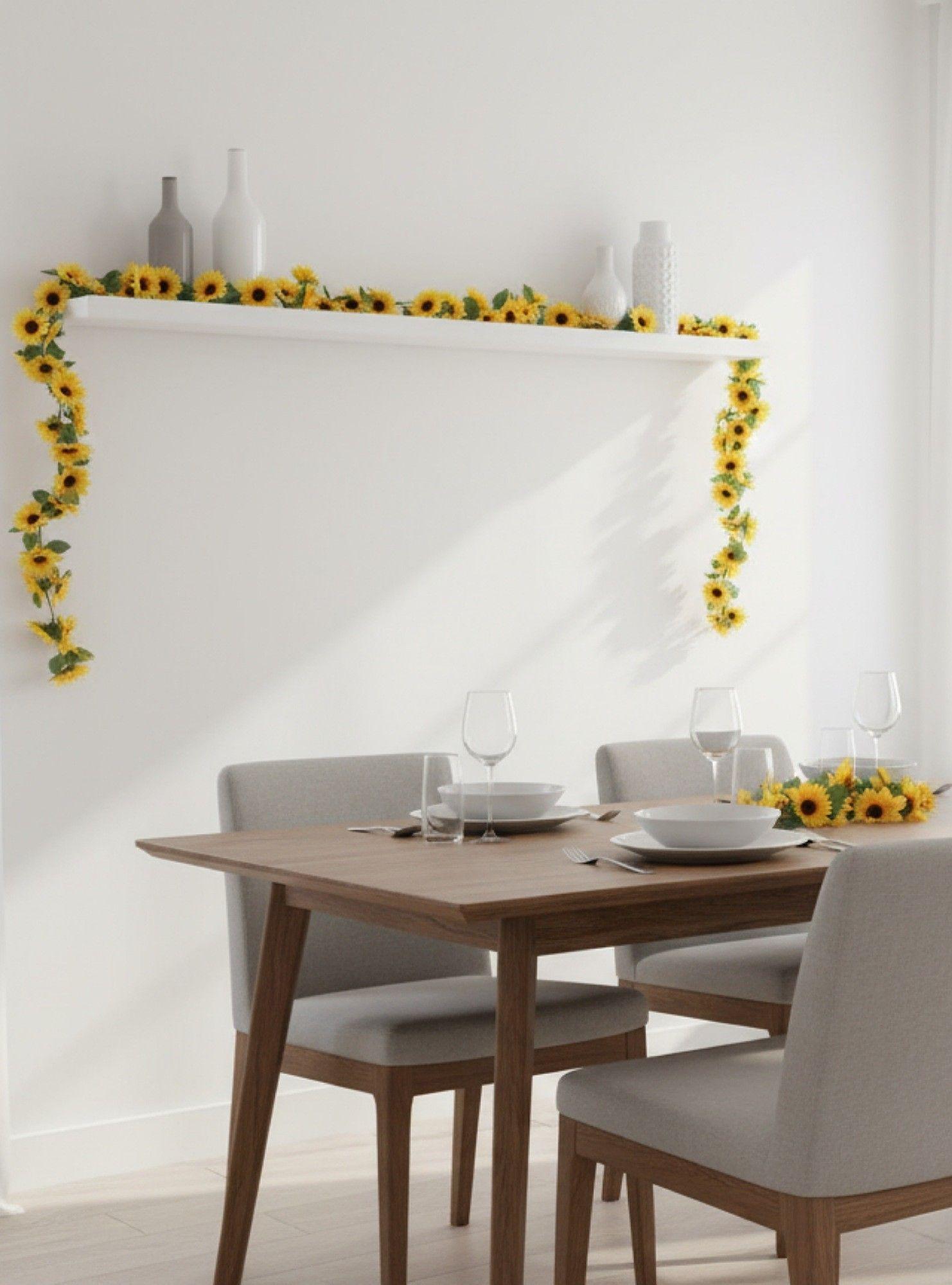 Set 3 Flores Artificiales Guirnalda Girasoles Enredadera Jhn-7