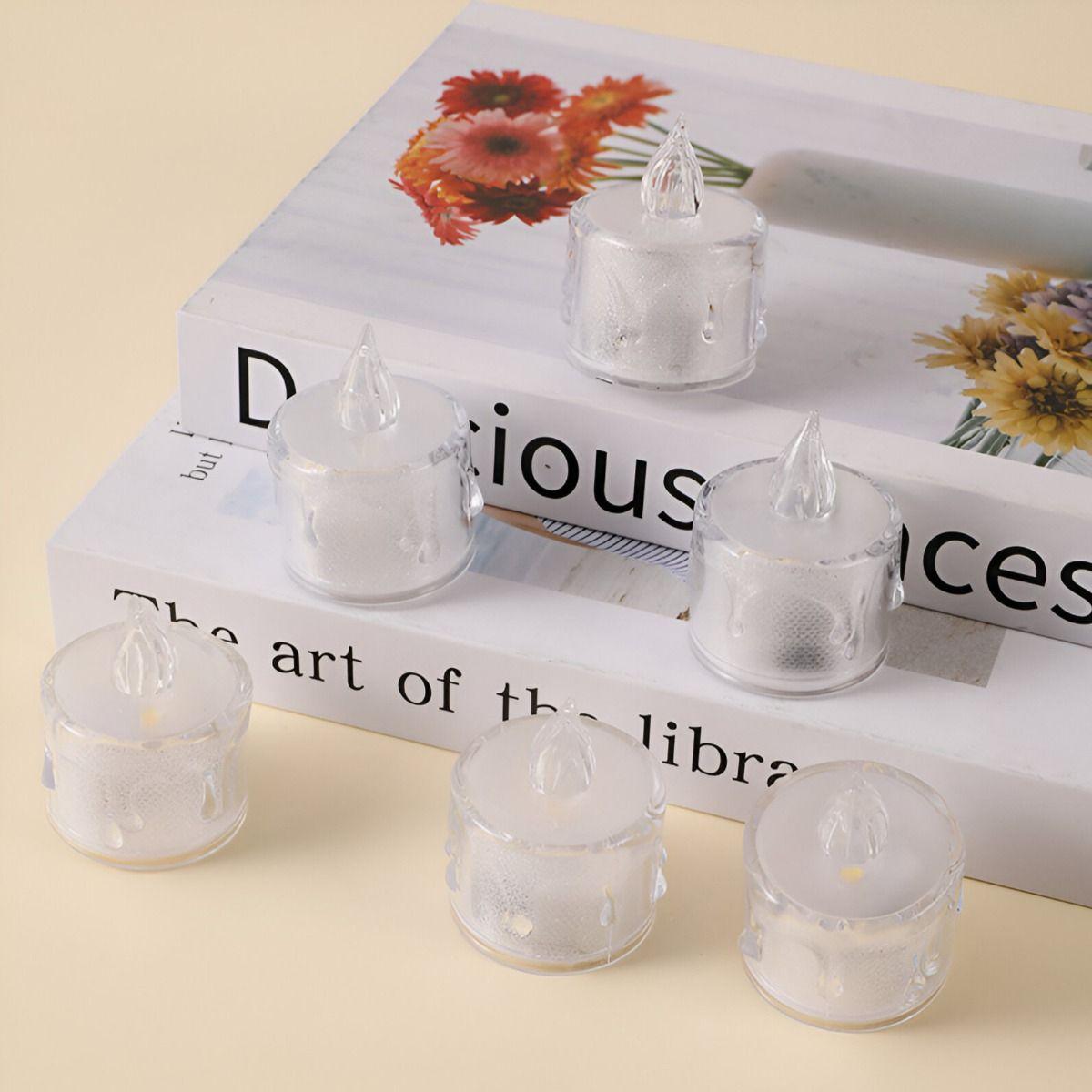 Set 16 Velas LED Decorativas Sin Llama Cristal Acrílico Jhn-5