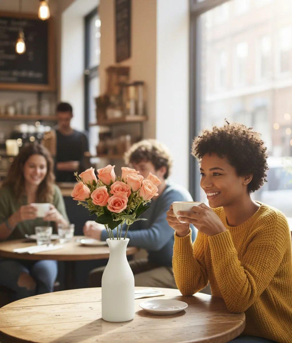 Set 4 Ramo Floral Rosas Artificiales Encanto Decorativo Jhn-3