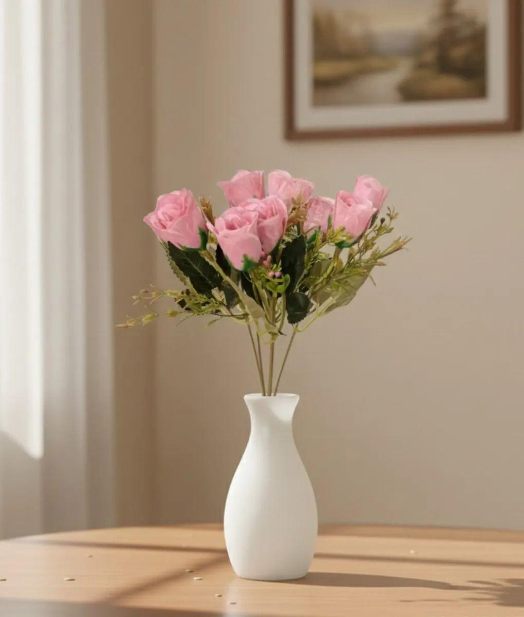 Set 4 Ramo Floral Rosas Artificiales Encanto Decorativo Jhn-8