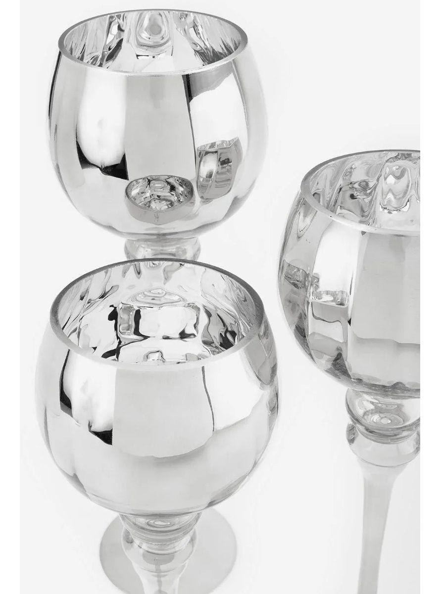 Juego 3 Portavelas Candelabro Decorativo Copas Moderno Jhn-1