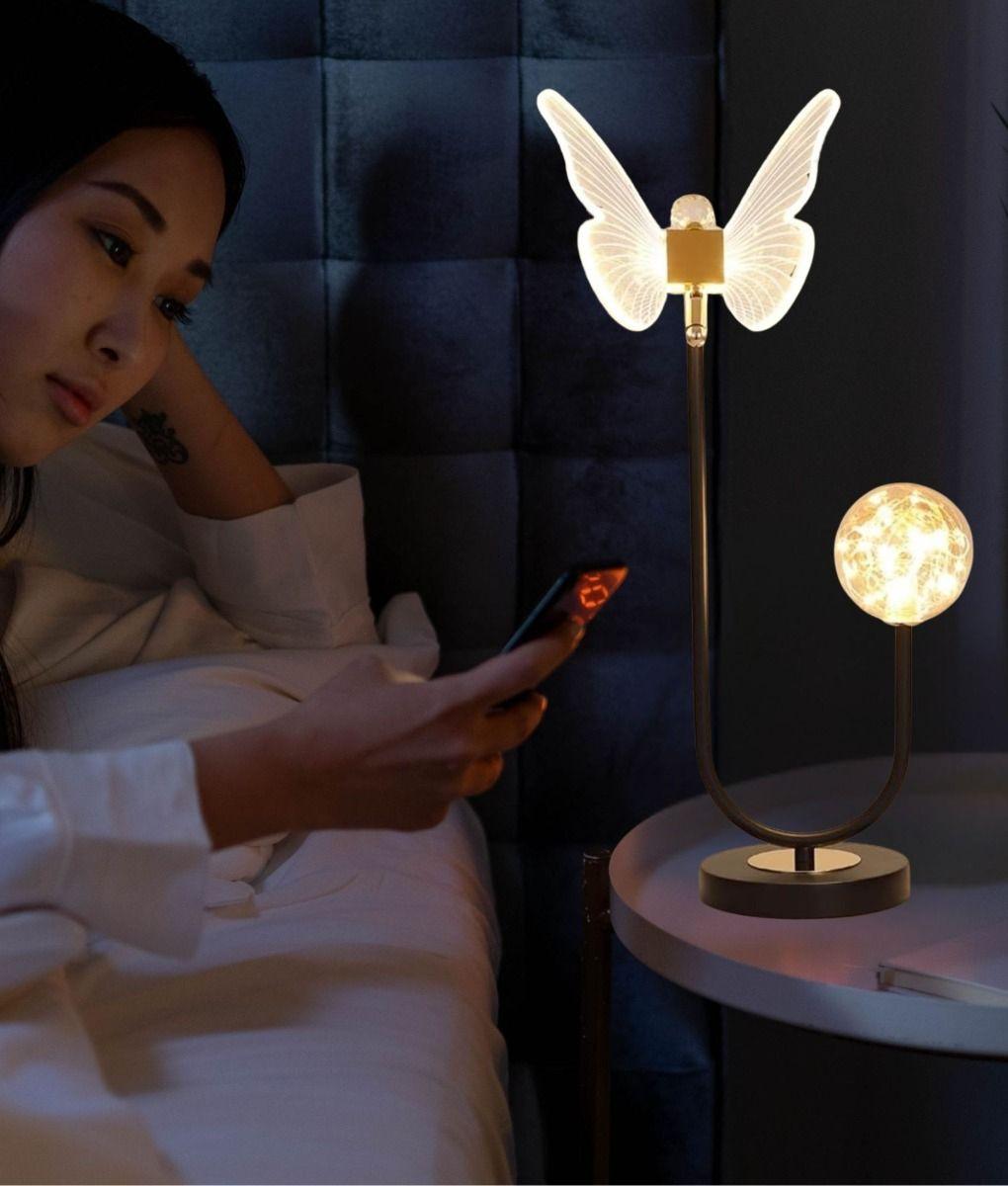 Lámpara Mesa Escritorio Creativa Moderna Mariposa Jhn-3