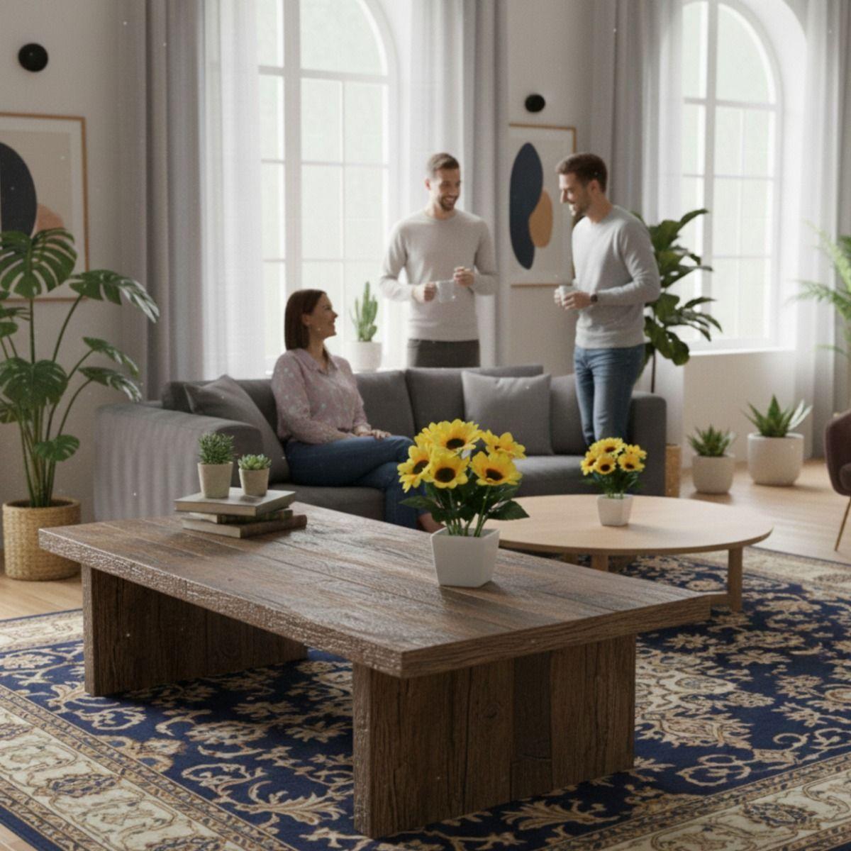 Set 2 Planta Decorativa Artificial Arreglo Floral Hogar Jhn-3