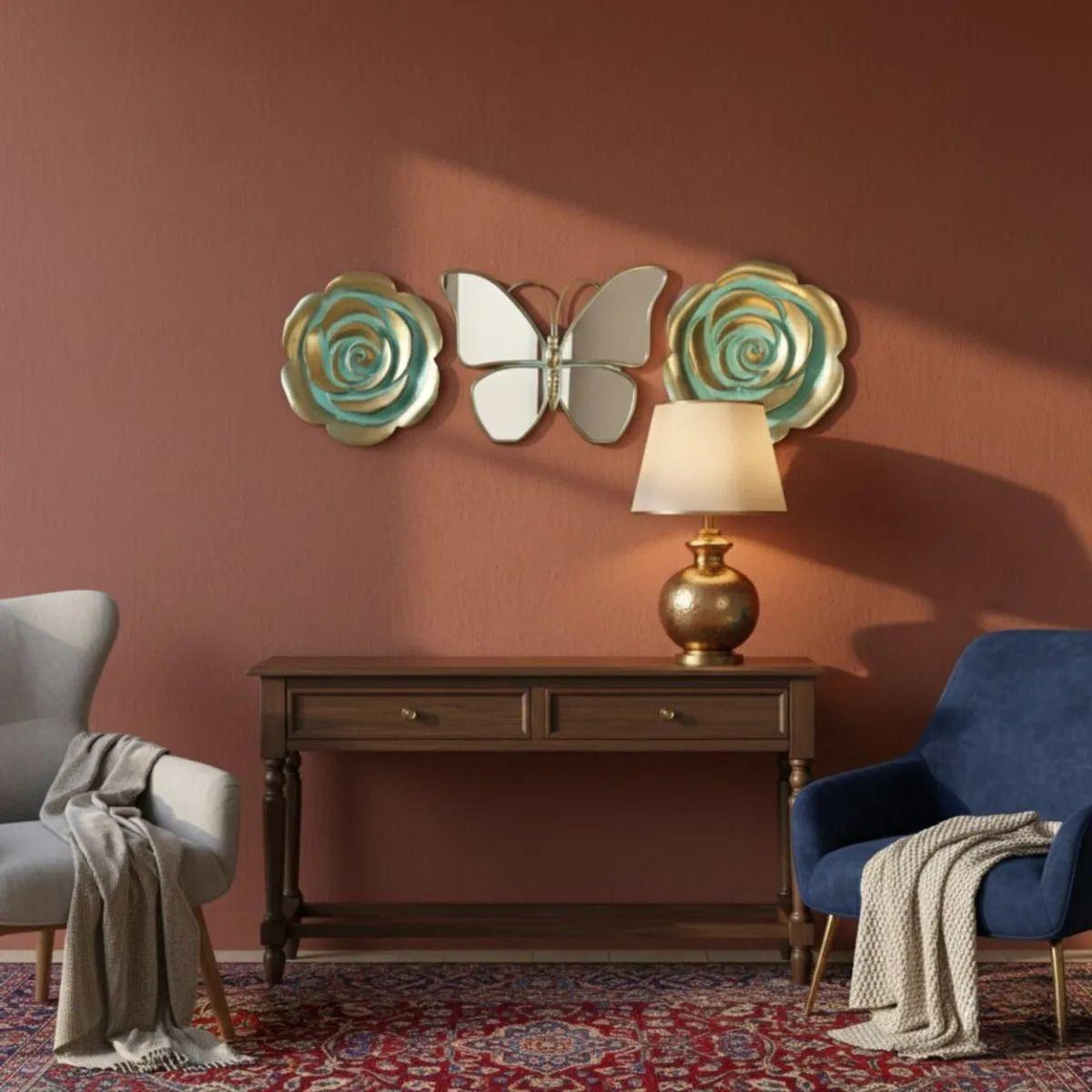 Set 3 Adorno Pared Decorativo Naturaleza Elegancia Hogar Jhn-8