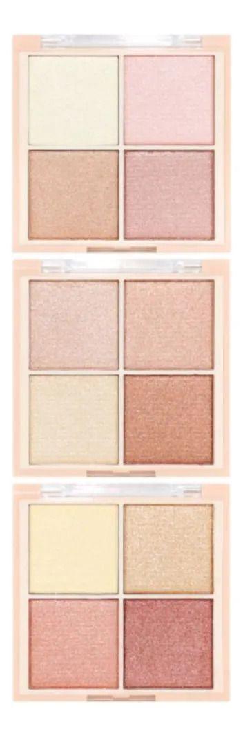 Paq 24 Paletas Iluminador Facial 4 Tonos Efecto Seda ALJ-2
