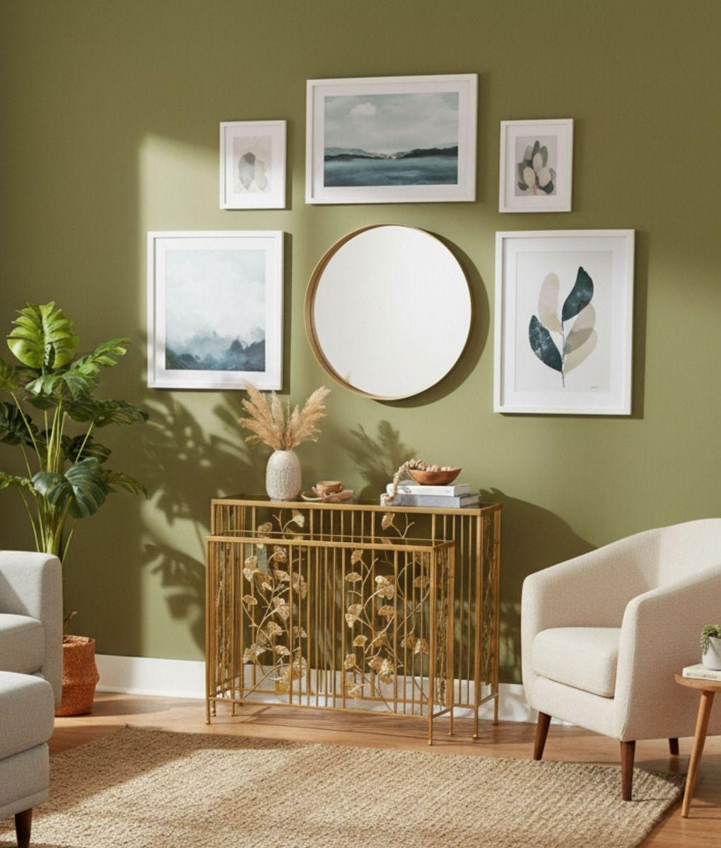 Set 2 Mesa Centro Auxiliar Lateral Decorativa Floral Jhn-8