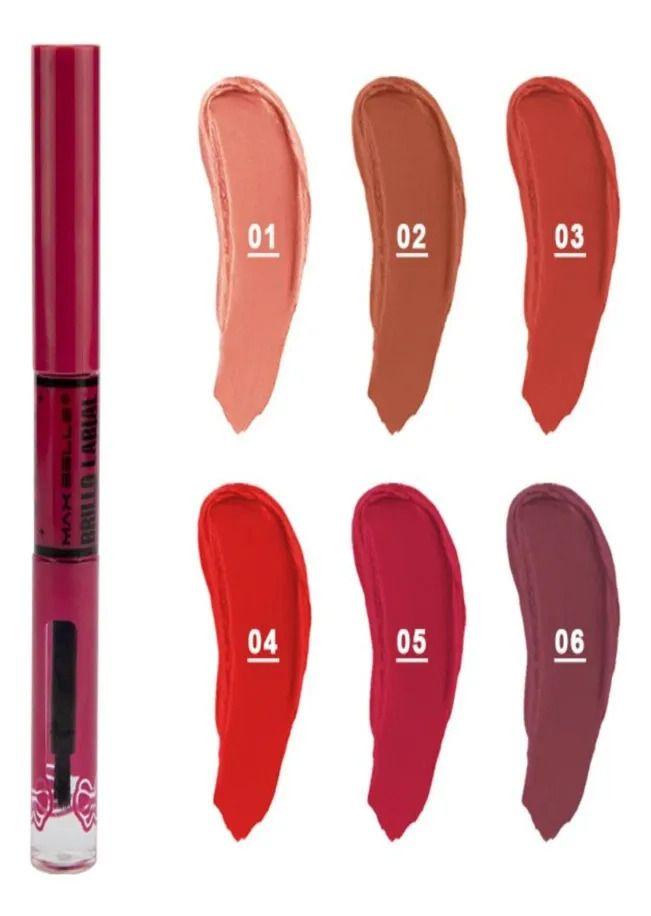 Pack 4 Labial Mate Dual 2en1 Gloss Brillante Maquillaje Lau-2