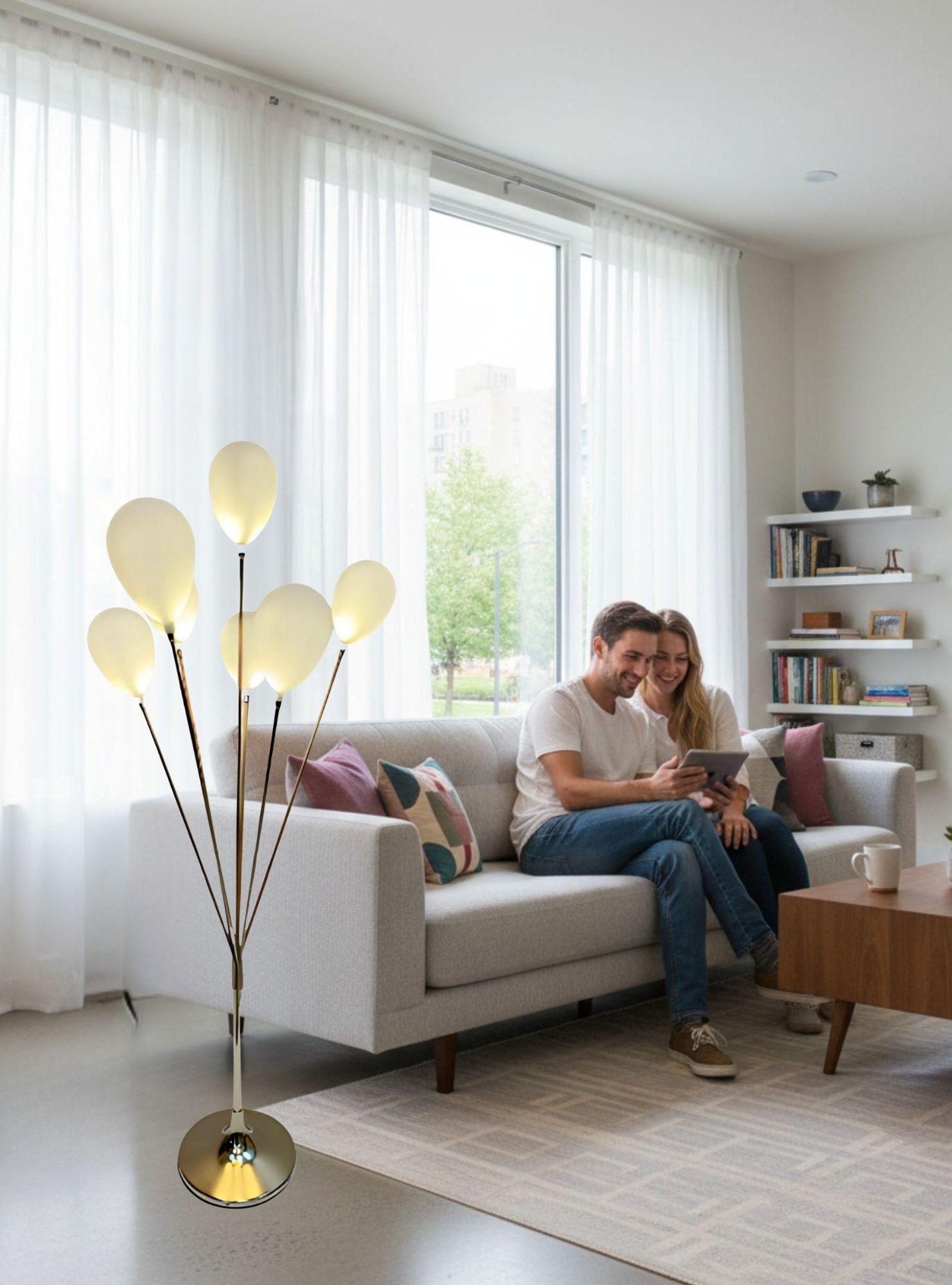 Lámpara Decorativa Pie Diseño Globos Pedestal Hogar Jhn-2