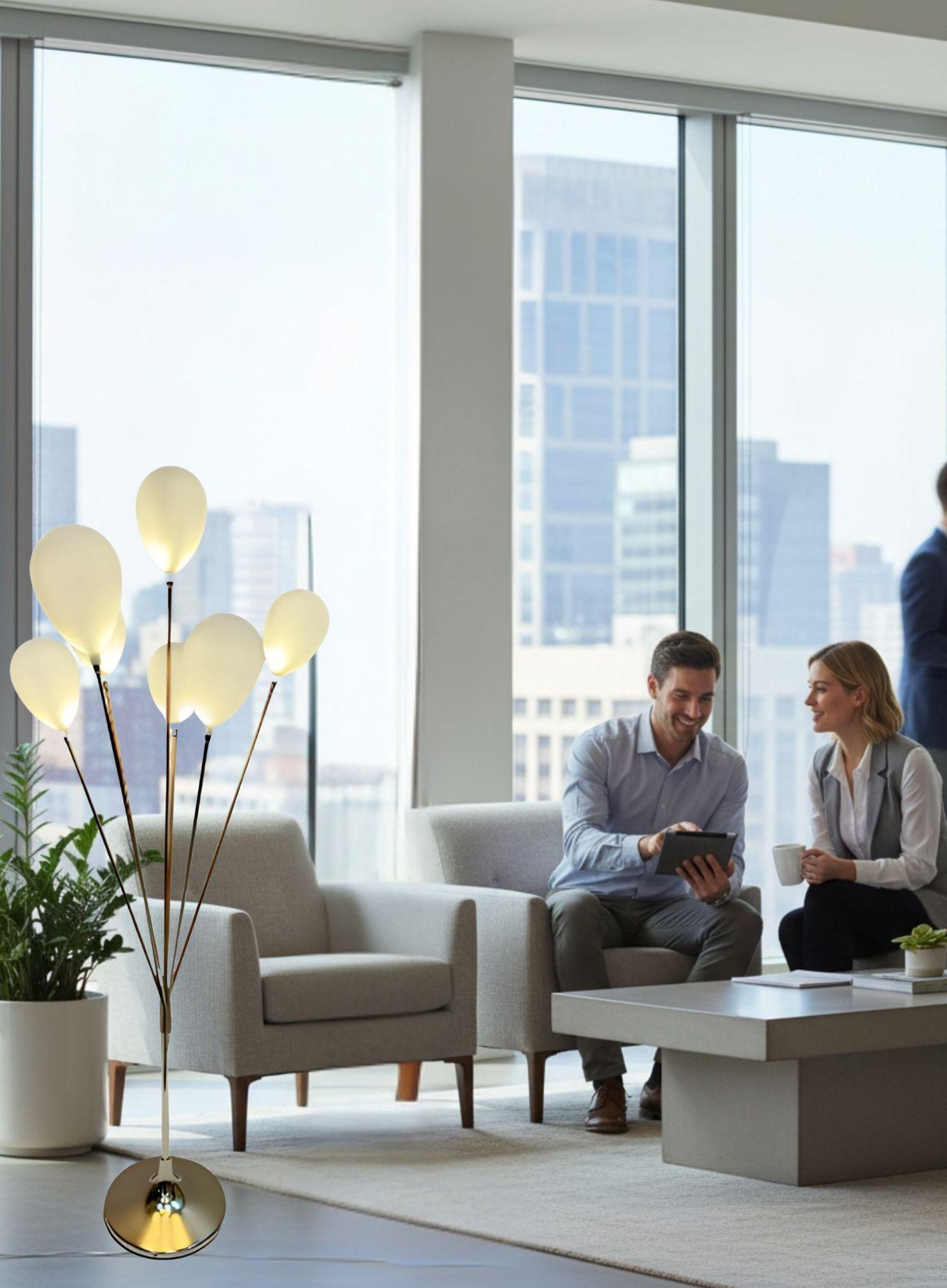 Lámpara Decorativa Pie Diseño Globos Pedestal Hogar Jhn-3