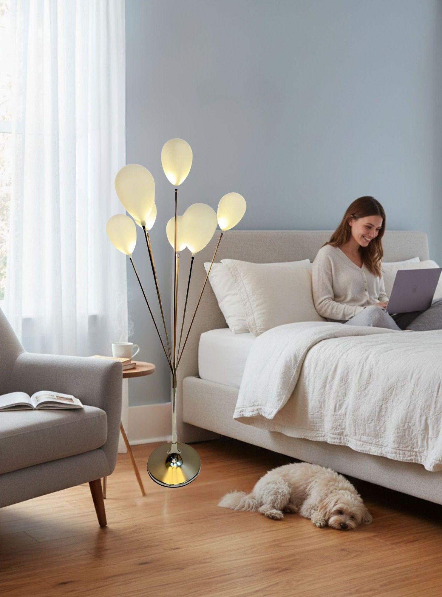 Lámpara Decorativa Pie Diseño Globos Pedestal Hogar Jhn-5