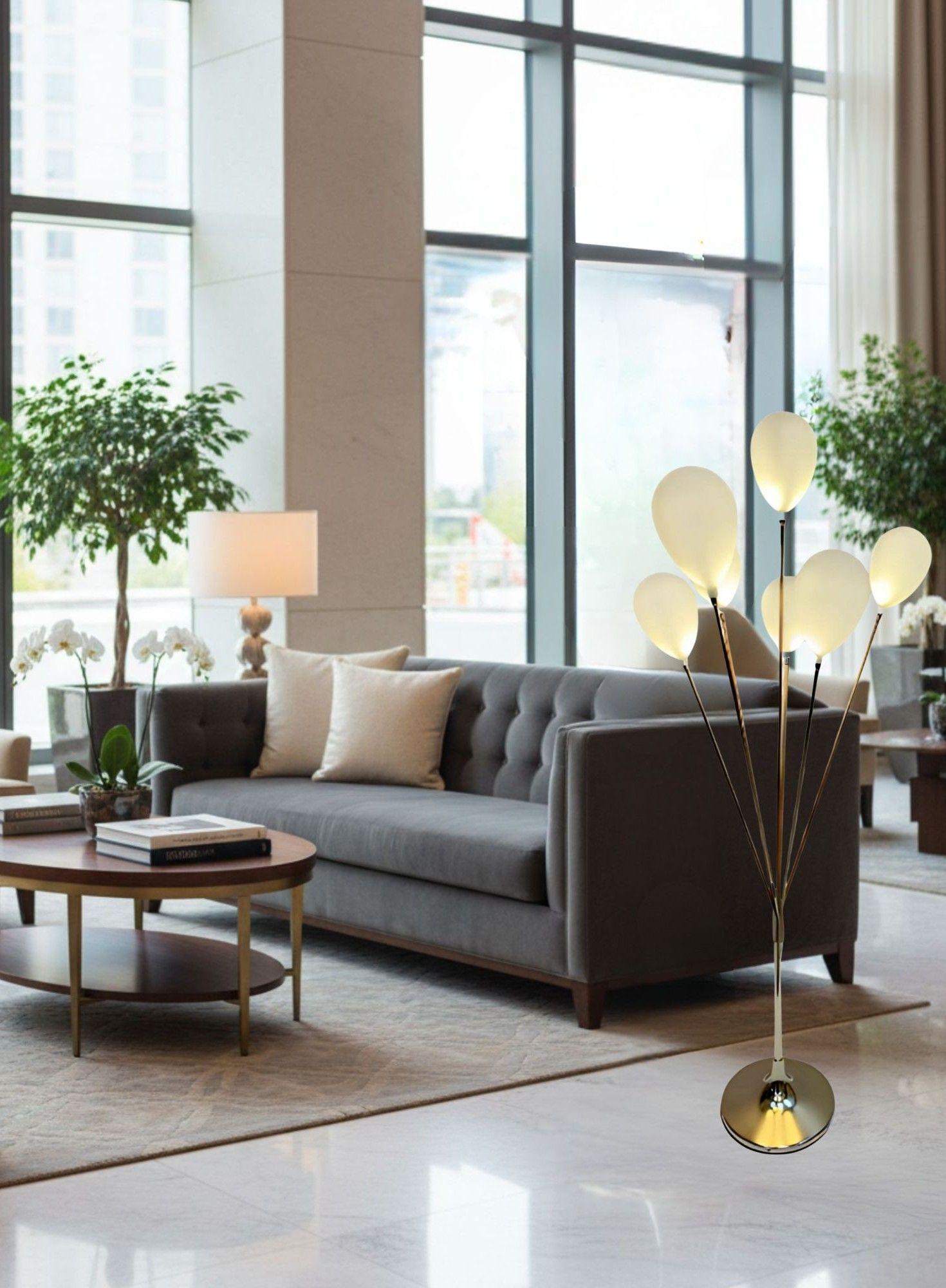 Lámpara Decorativa Pie Diseño Globos Pedestal Hogar Jhn-7