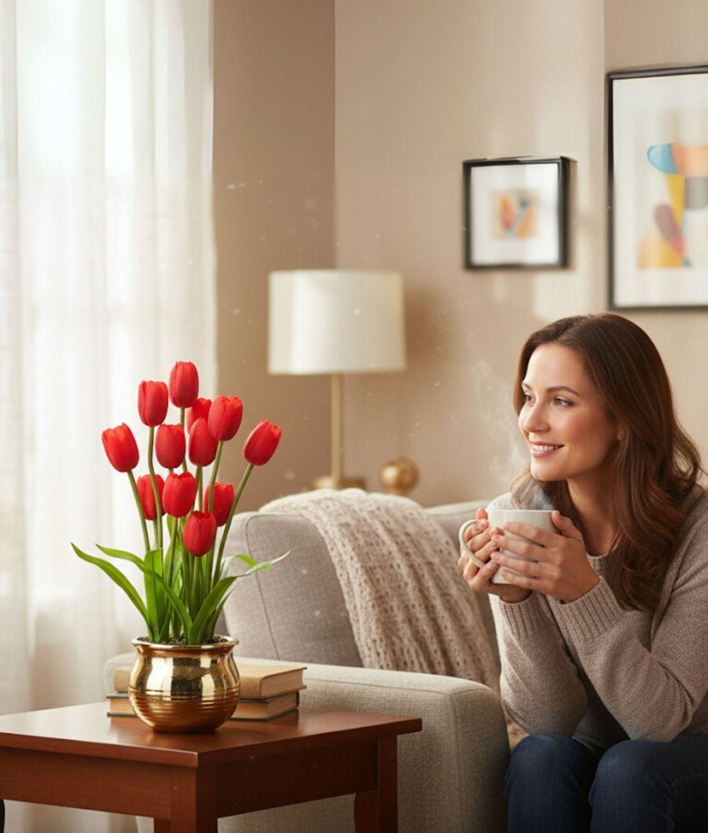 Planta Artificial Decorativa Tulipanes Adorno Hogar Jhn-2