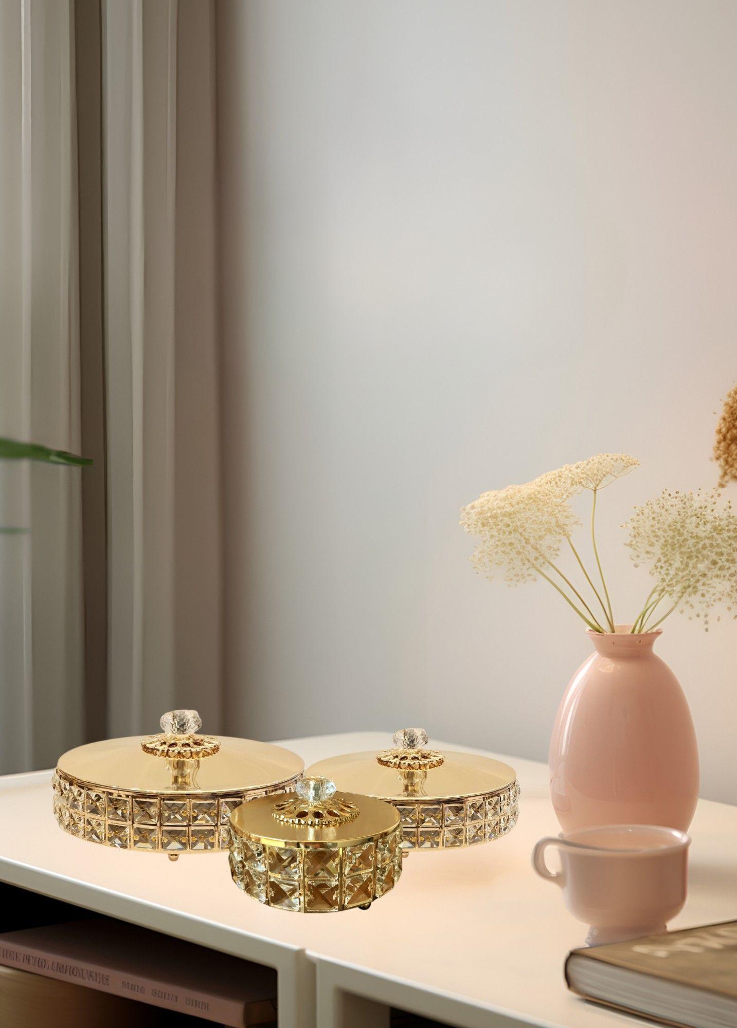 Set 3 Joyero Almacenamiento Cristal Creativo Organizador Jhn-2