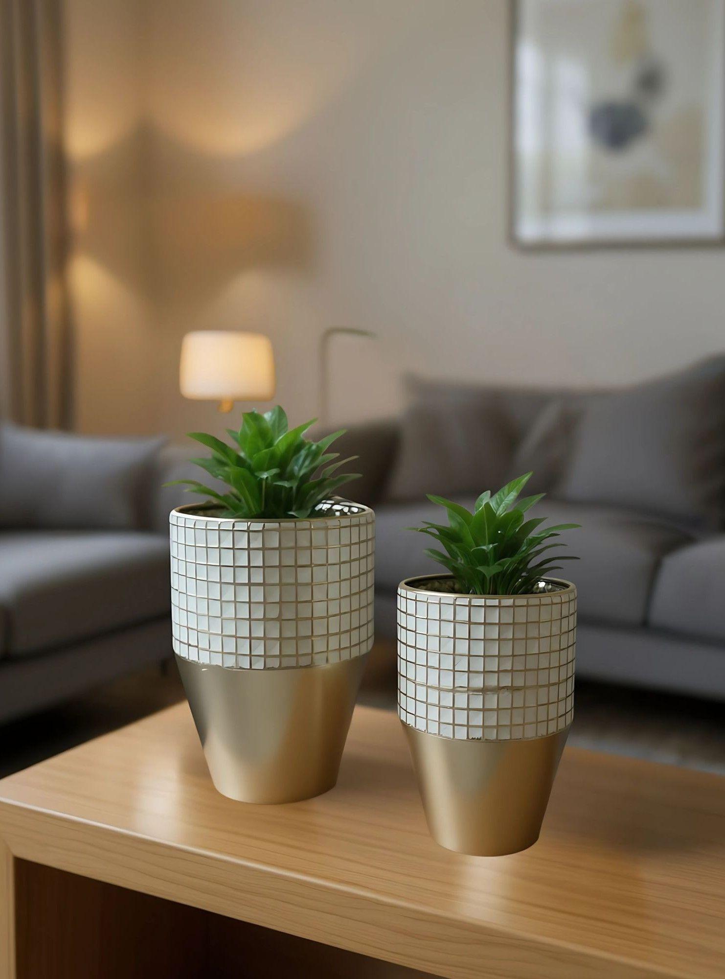 Set 2 Maceta Decorativa Diseño Sofisticado Versátil Jhn-4