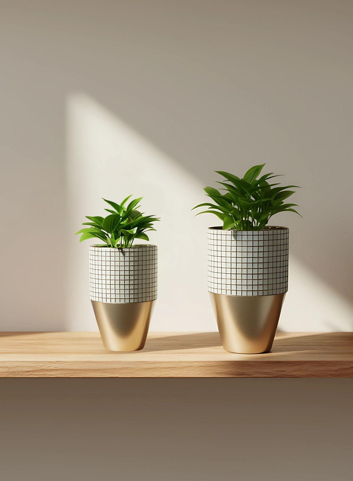 Set 2 Maceta Decorativa Diseño Sofisticado Versátil Jhn-6